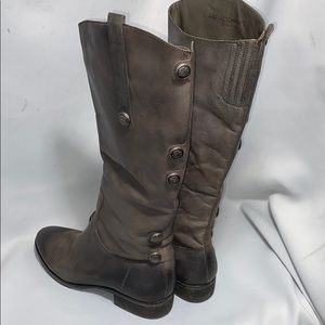 Arturo Chiang Gray Leather Knee High Boots Sz 10